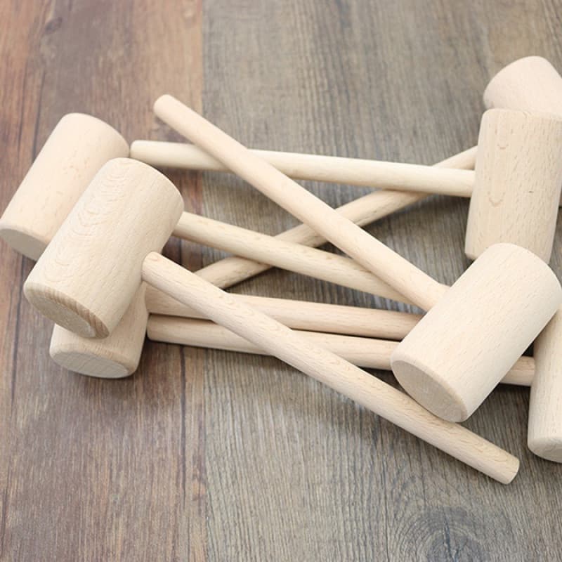 5/10/20 peças/conjunto Mini Martelo de Madeira para Bolo Brinquedo Educativo Infantil (Redondo)