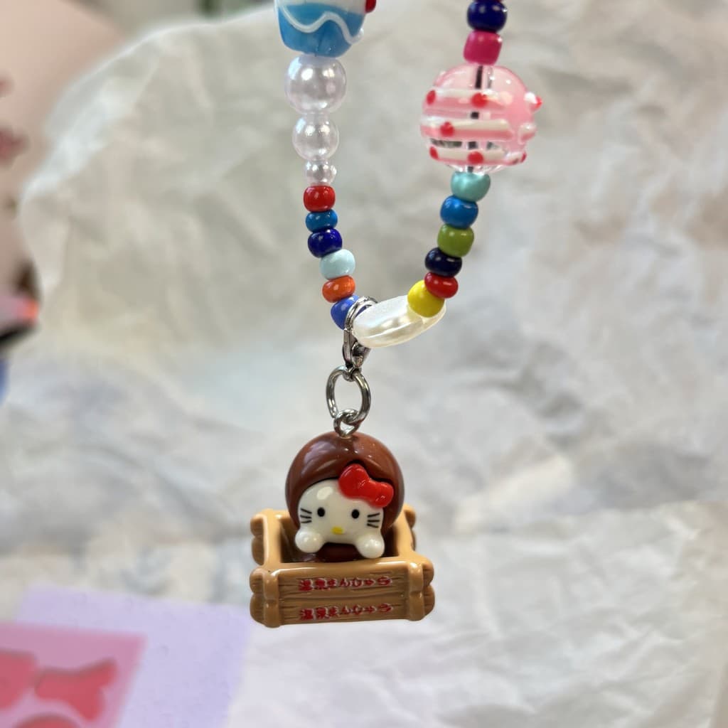 Corrente de telefone móvel com contas de mão Original, fofa, doce, pulso infantil, curto, ccd, câmera, pingente, históri