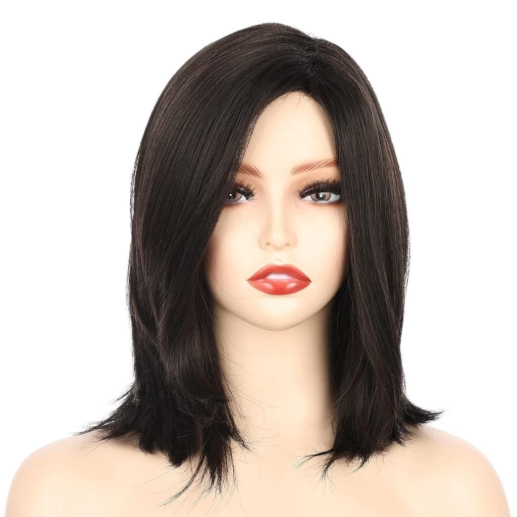 OneDor Peruca Curta Lisa Sintética Resistente ao Calor de 11", Perucas de Cabelo Completo para Mulheres e Meninas (RL2/4