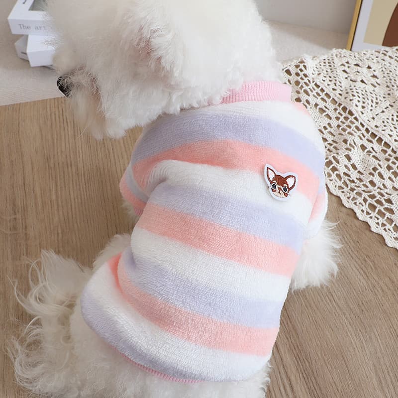 Arco-íris velo casaco roupas para cães outono inverno roupas Pomeranian Poodle Pet Teddy roupas de leite quente cão pequ