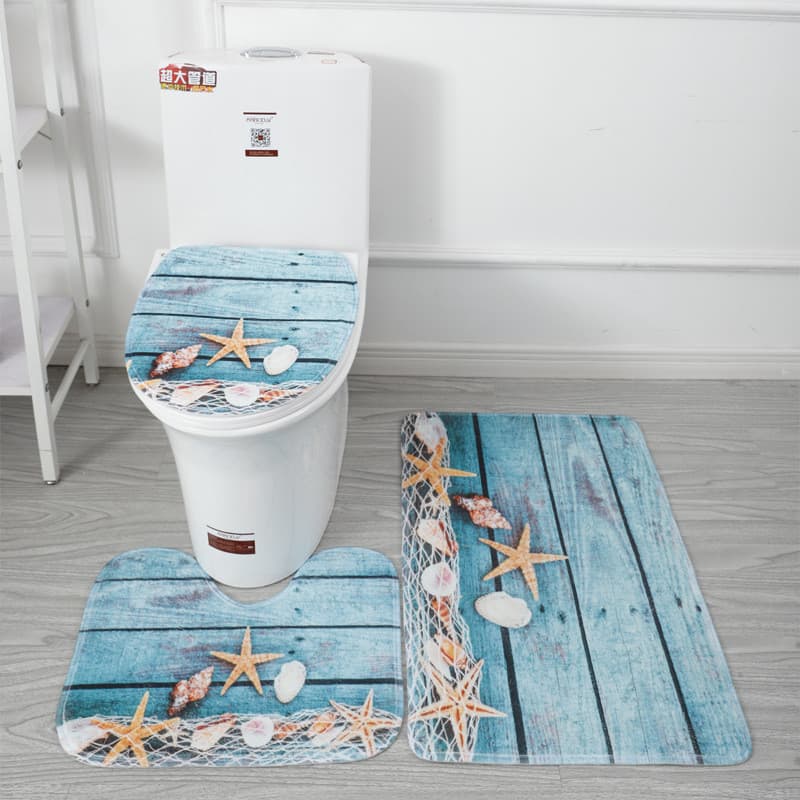 23 novo estilo tapete de chão mundo subaquático 3d impresso tapete de banheiro conjunto de três peças tapete de banho ab