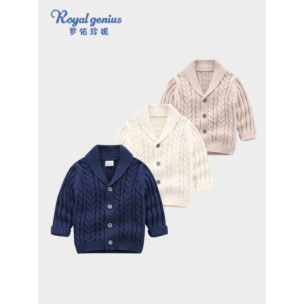 Meninos camisola de malha Cardigan primavera outono puro algodão menino bebê camisola jaqueta recém-nascido início do ou