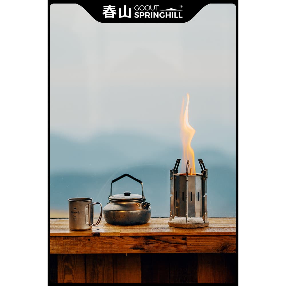 Chunshan Mini fogão ciclone acampamento ao ar livre pequeno fogão a lenha Desktop fogão de visão portátil fogão aquecime