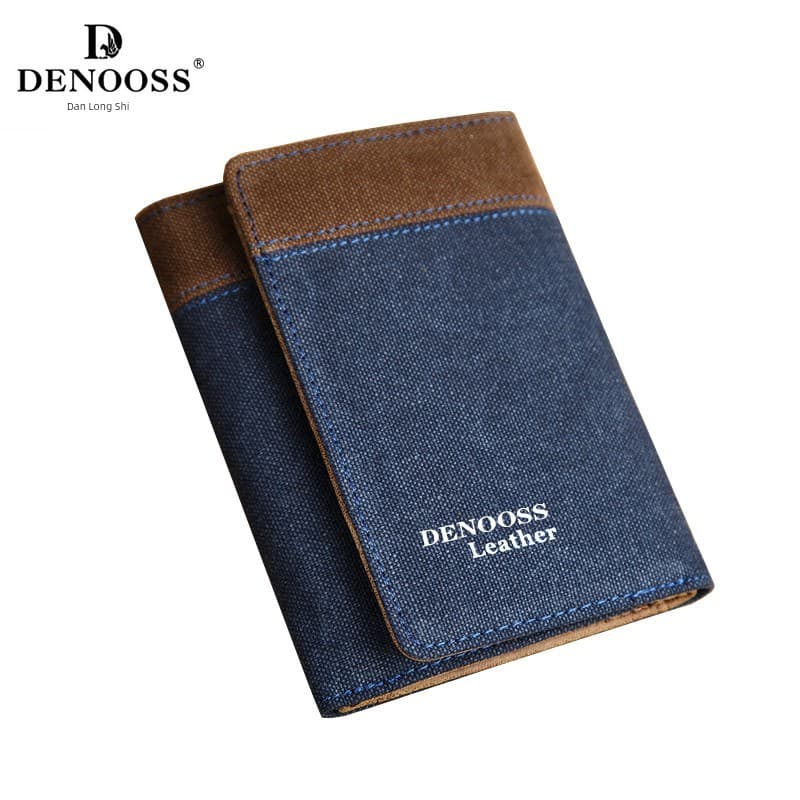 carteira masculina com ziper carteira masculina Carteira masculina jeans de lona fina japonesa coreana para jovens