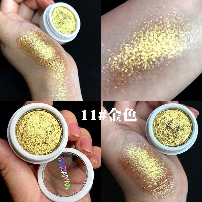 Piscando monocromático dourado glitter sombra creme glitter lantejoulas perolado dança desempenho maquiagem dos olhos pu