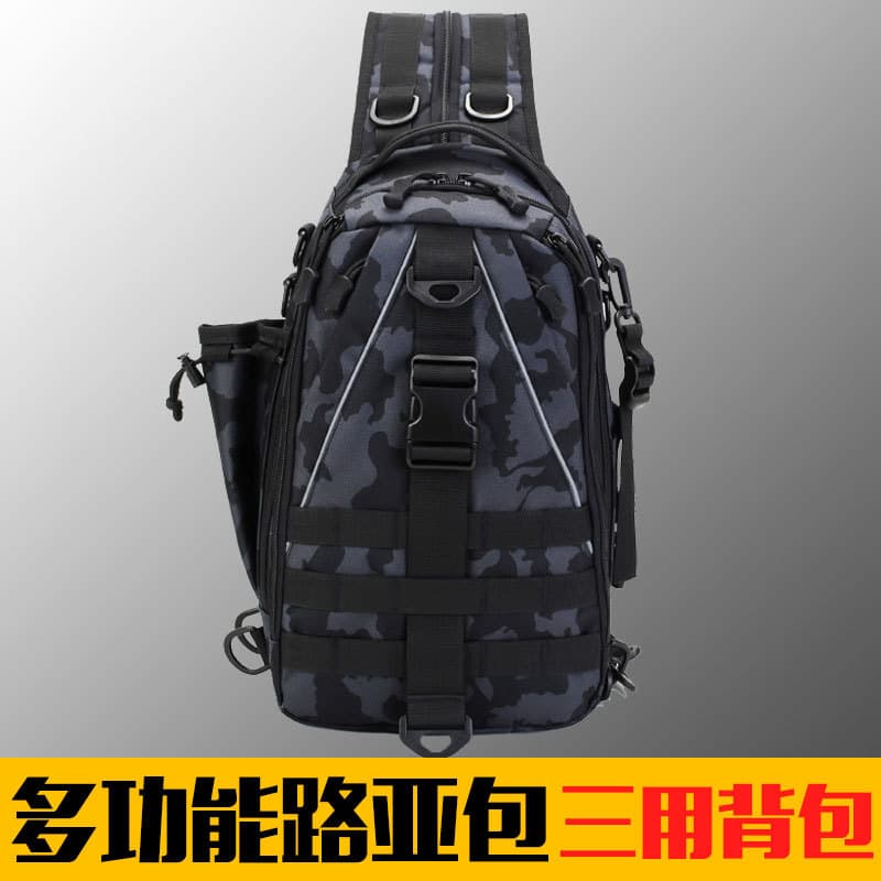 Único ombro duplo dupla utilização mochila multifuncional isca saco mochila Cross-corpo cintura saco equipamento de pesc