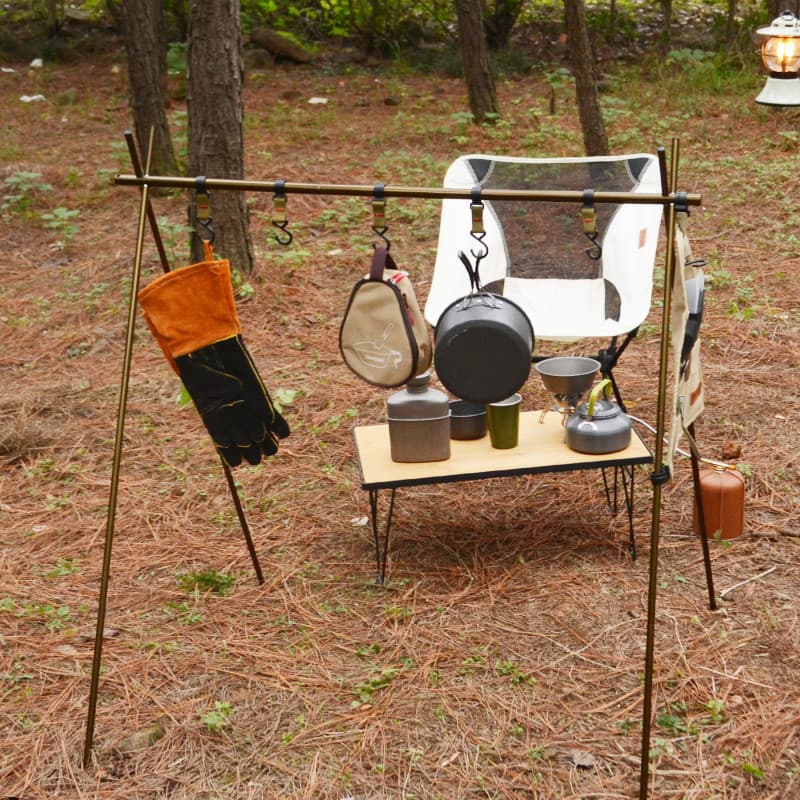 Tenda ao ar livre de acampamento liga alumínio tripé portátil dobrável rack secagem viagem rack pendurado