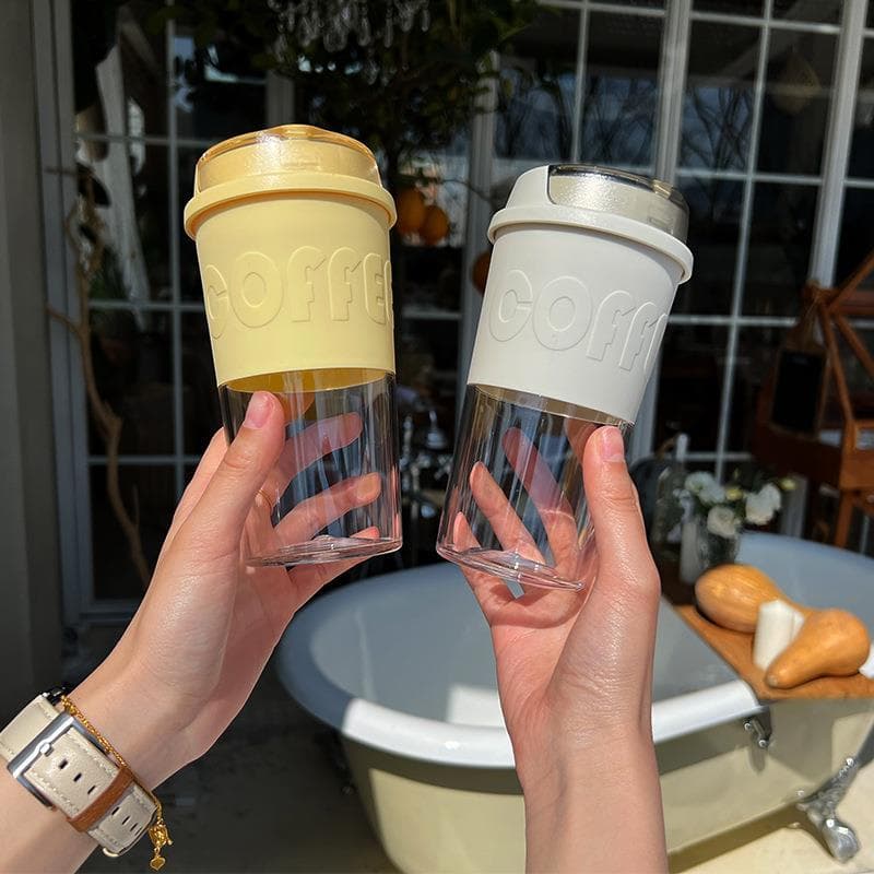 Xícara de café potável direta acompanhando menina copo de água portátil verão plástico resistente a choques resistente a