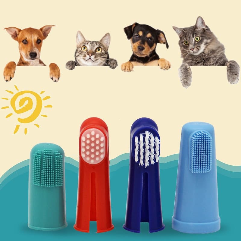 Escova de Dentes Macia para Cães e Gatos, Escova de Dedo para Higiene Oral, Ferramenta para Combater Mau Hálito e Tártar