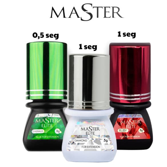 Cola Adesivo Master Elite Emerald Diamond Ruby Extensão de Cílios Retenção Fio Volume Cilios Russo