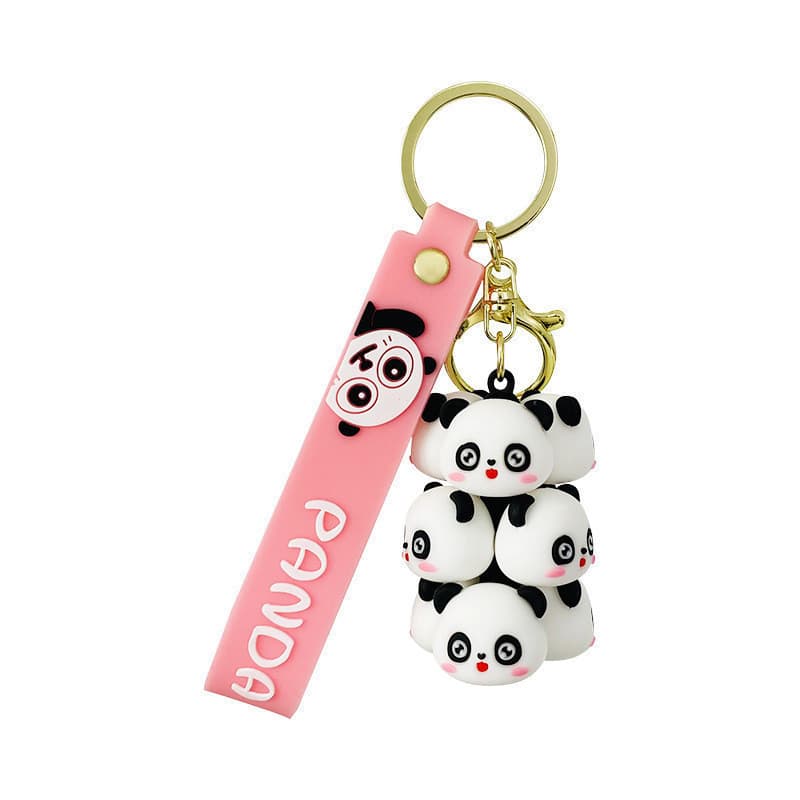 Bonito criativo dos desenhos animados pequeno Animal empilhamento música chaveiro carro boneca mochila pingente casal pe