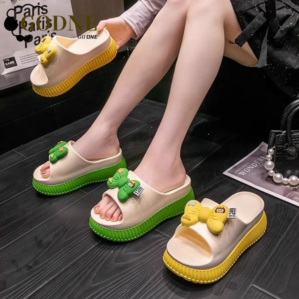 Sapatos De Elevador GODNESSFO , Salto Grosso De EVA De Verão , Sandálias De Praia Com Sola Grossa Para Deslocamento