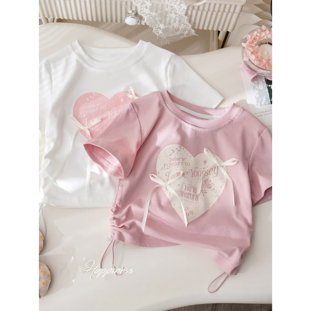 Feminino bebê arco camiseta de manga curta 2026 verão novo estilo crianças 1 crianças verão topos feminino 2 crianças ve