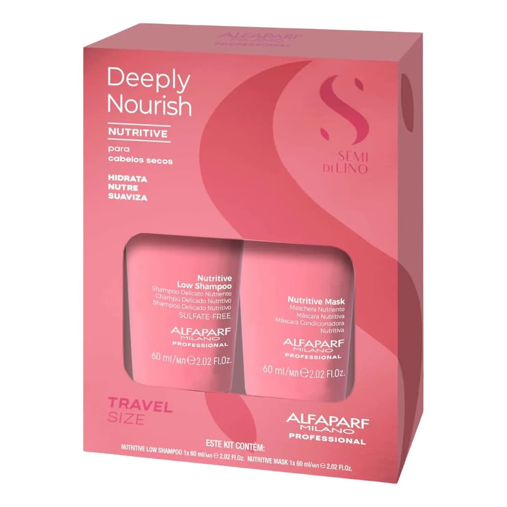Kit Alfaparf Travel Size Nutritive Shampoo 60ml  Máscara 60m