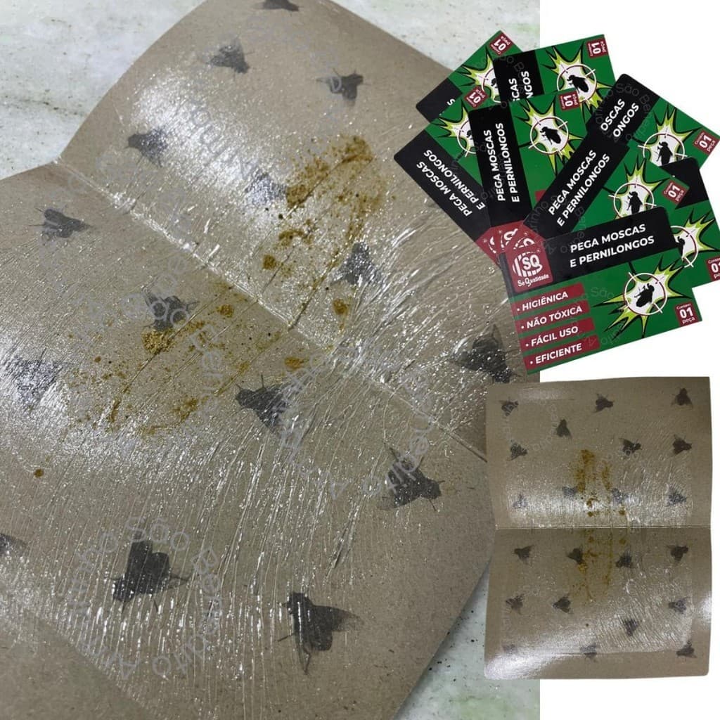 kit 5/10/20 Folha Adesiva Cola Para Mosca Mosquito ATOPY