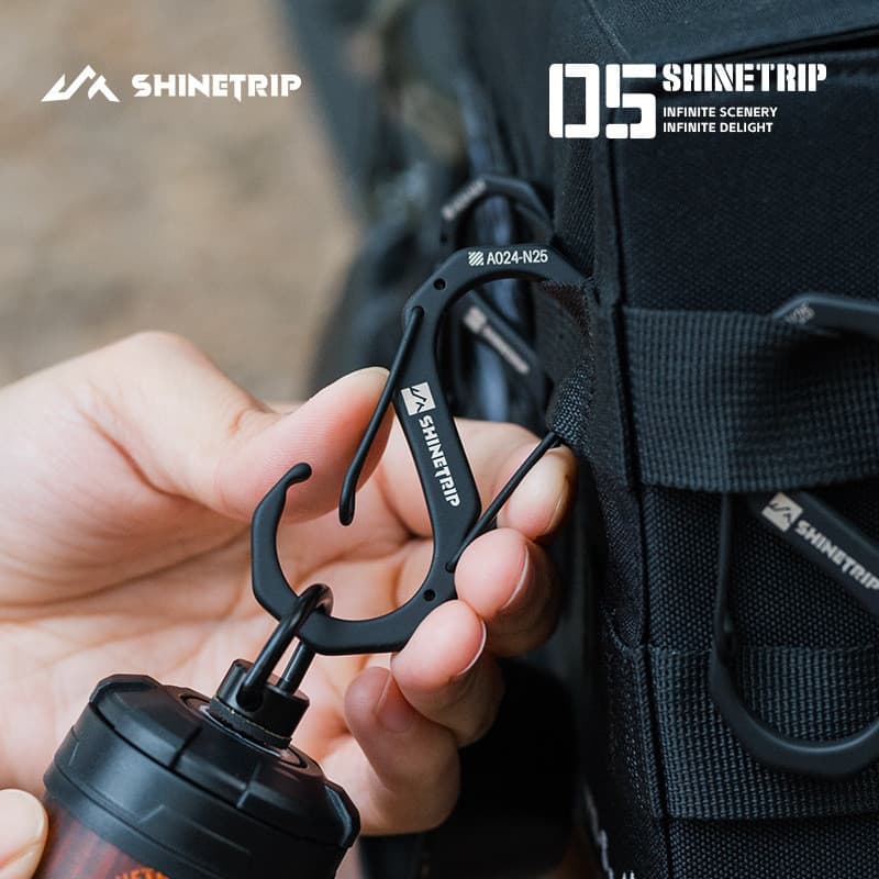 Mountain diversão ao ar livre tático em forma de S fivela leve conveniente multifuncional acampamento fivela acessórios