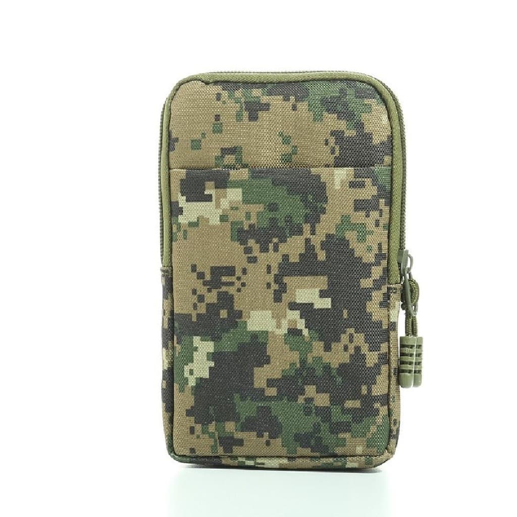 Bolsa masculina com zíper duplo, versão Vertical, 18cm, esportes ao ar livre, bolsa de cintura para celular, camuflagem,