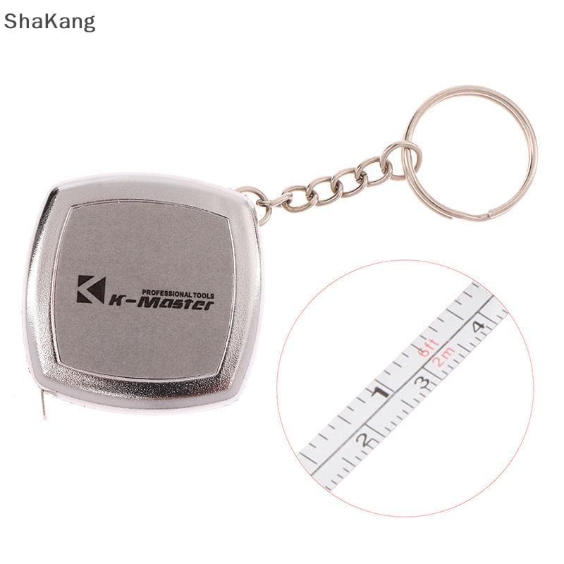 SKMY Mini Fita Métrica De Aço Chaveiro 2m Compacto Ferramenta Manual SKK