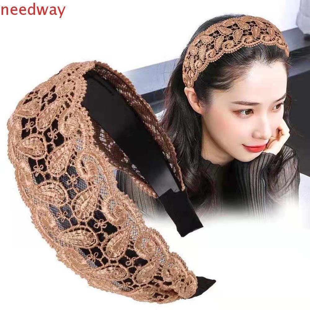 NEEDWAYB Argola De Cabelo Feminina Doce Elegante Flor Lado Largo Oco Para Meninas Faixa De Cabeça