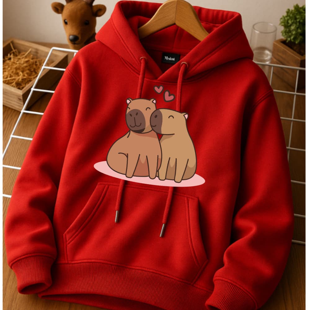 Agasalho Moletom Infantil Capivara Estampado Flanelado Com Capuz