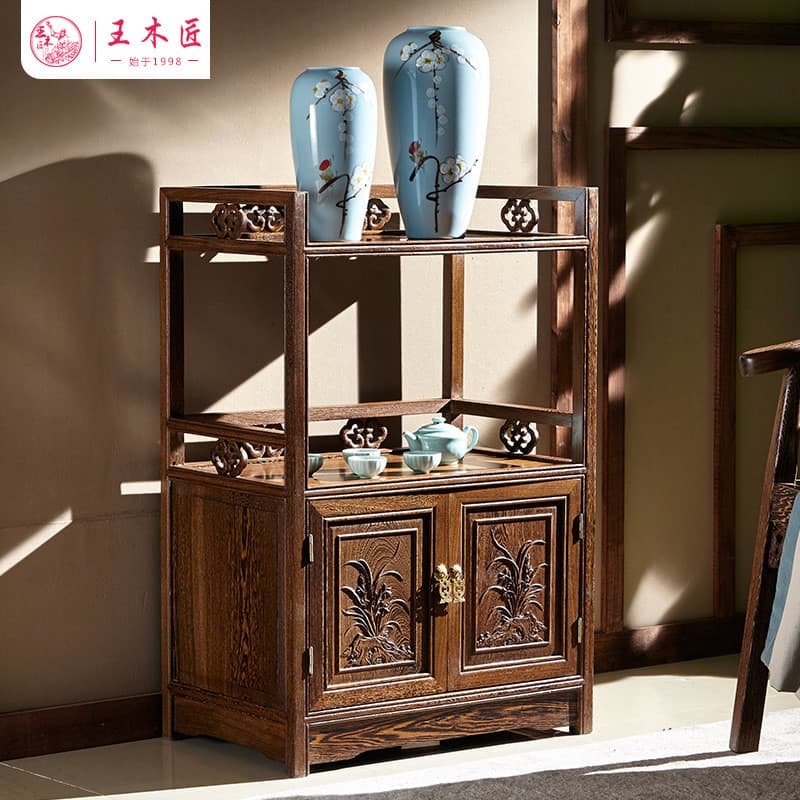 Wang carpinteiro mogno móveis Wenge madeira jantar armário lateral armário de chá armário de cozinha chinês tamanho pequ