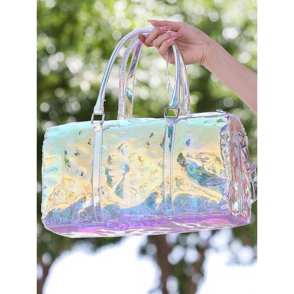 Influenciador geléia Laser novo transparente pequeno saco de praia feminino à prova dwaterproof água saco de viagem port