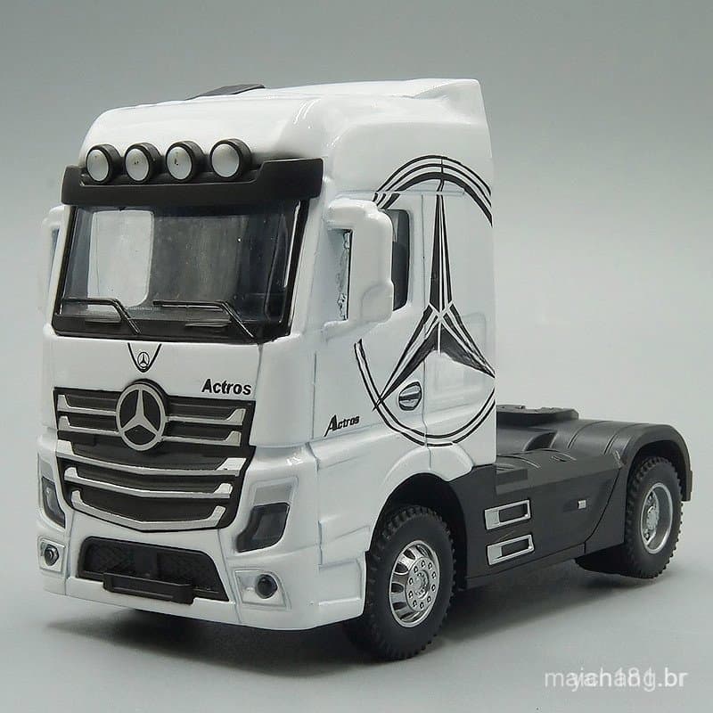 1 : 50 Modelo De Caminhão Metálico Diecast Toys Mercedes Benz Tractor Pull Back Com Som E Presentes Leves Para Crianças