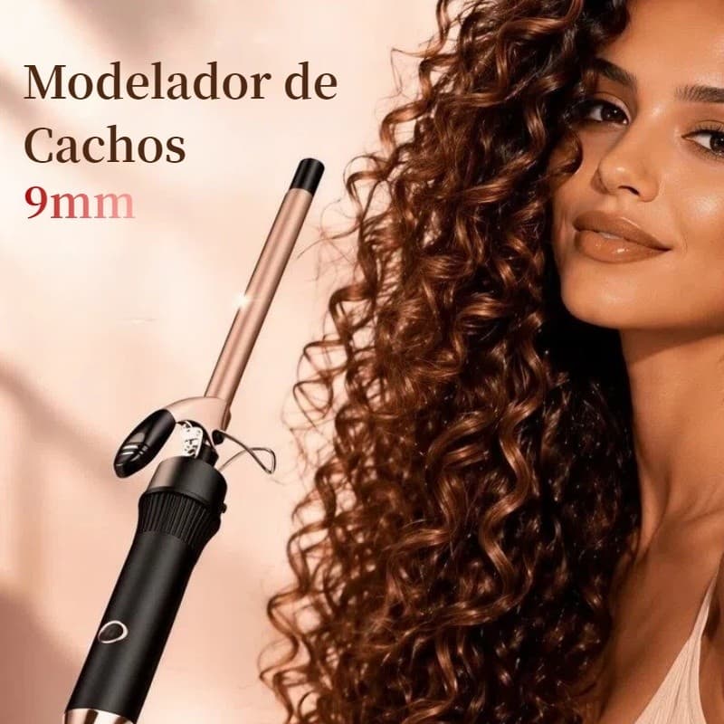 Modelador de Cachos Fino 9mm, Cachos Teddy e Macarrão, Bivolt, Tamanho Pequeno Unissex