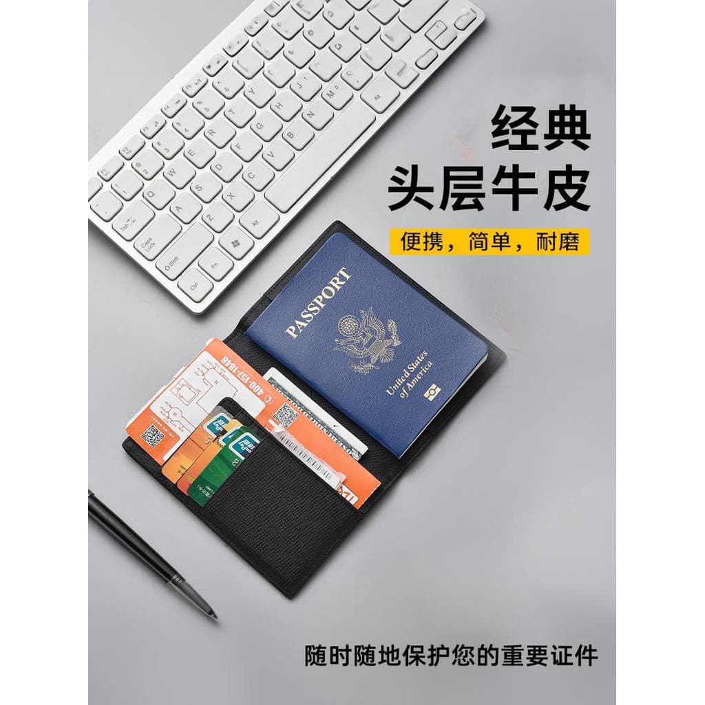 Novo estilo porta-passaporte de couro genuíno, bolsa para passaporte de lazer de negócios, porta-documentos de viagem, p