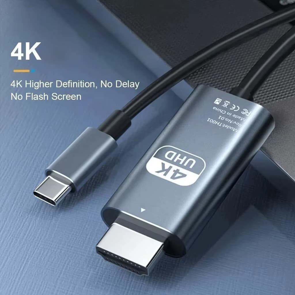 Cabo Tipo C Para HDMI 4K Adaptador De Video TV Monitor Notebook 2m Premium