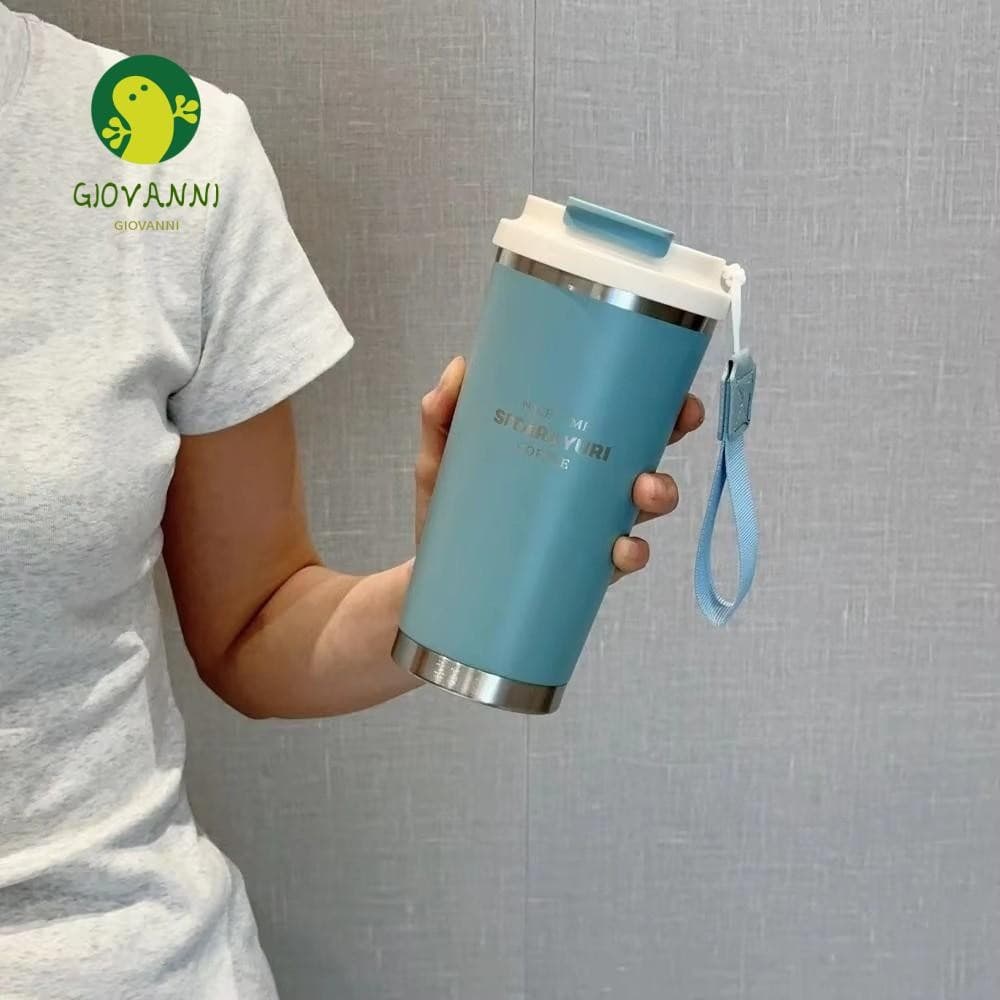 Copo Para Beber GIOVANNI 560ML , De Água Café Em Aço Inoxidável 304 Com Boca Redonda , Anti-Queda