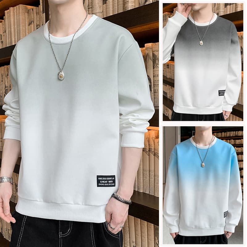 Moletom com gola redonda masculino na moda 2026 outono inverno novo estilo forro de lã engrossado manga comprida camiset