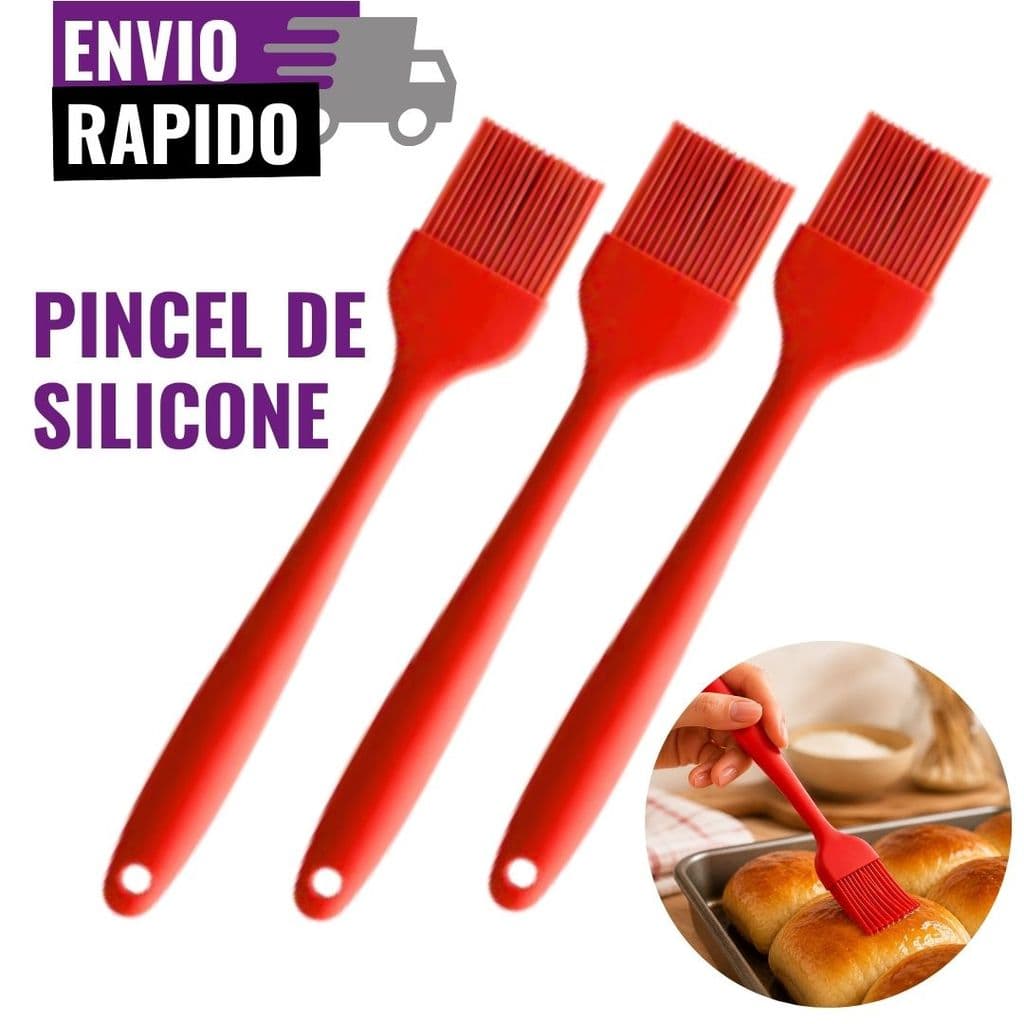 Conjunto de Pincel Culinário de Silicone Premium Ideal para Churrasco Bolos Pães e Air Fryer Resistente ao Calor