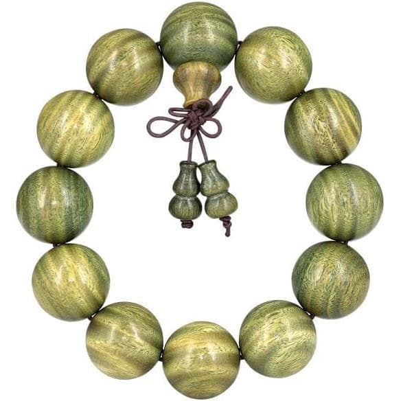 Pulseira de Sândalo Verde com Contas de Buda, pulseira de 108 contas com grão liso e pequenos furos, acessório de mão un