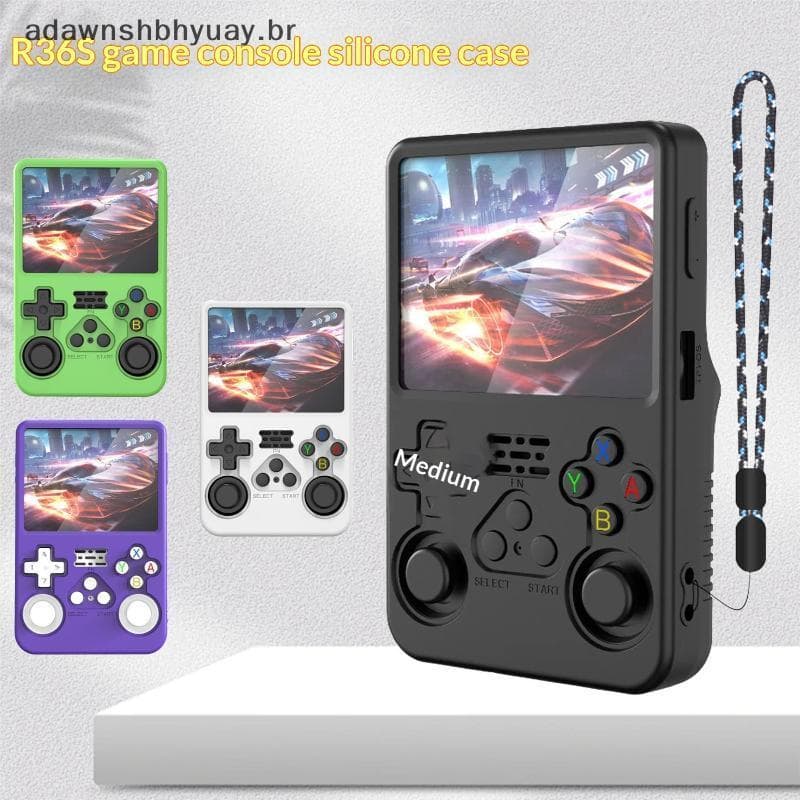 Capa Protetora De Silicone Adamwnshubiuay Para Console De Jogos Portátil R36S , 360 ° Acessórios De Jogo De Pele À Prova