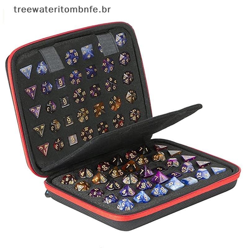 Estojo De Transporte Rígido Para Jogos De Tabuleiro RPG , Pacote De Dados , EVA , 70 Buracos , Bolsa Com Divisória Portá
