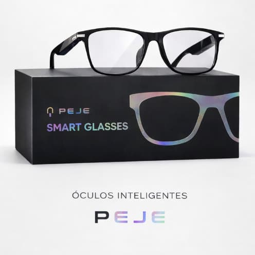 NOVO PEJE Smart Glasses Transparente ou Fotocrômico Óculos Inteligente Bluetooth e Alta Performance.