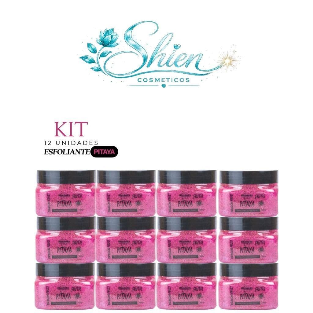 Kit 12 Esfoliante Frutas Corpo E Rosto Pitaya 300G Rhenuks (Afilhado)