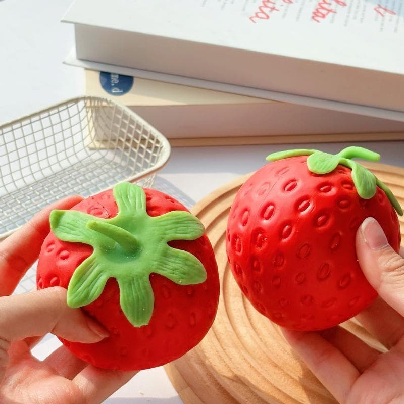 Decorador Simulação Morango Squeeze Brinquedo Recuperação Lenta Alívio Do Estresse Mão Sentimento Brinquedos Para Crianç