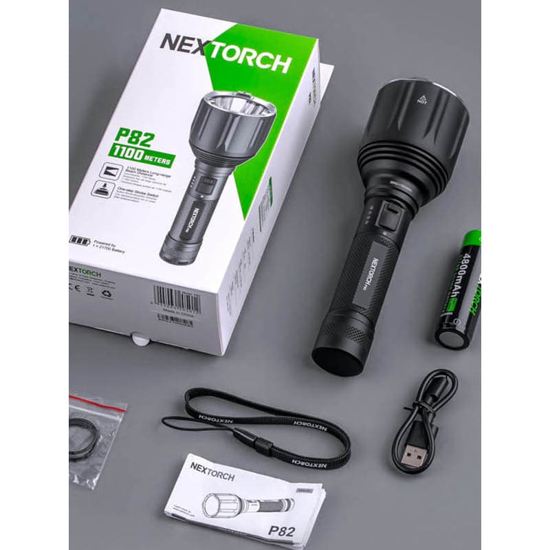 Lanterna de luz forte Nared P82 genuína de longo alcance 1100m Patrulha de serviço Pesquisa ao ar livre portátil recarre