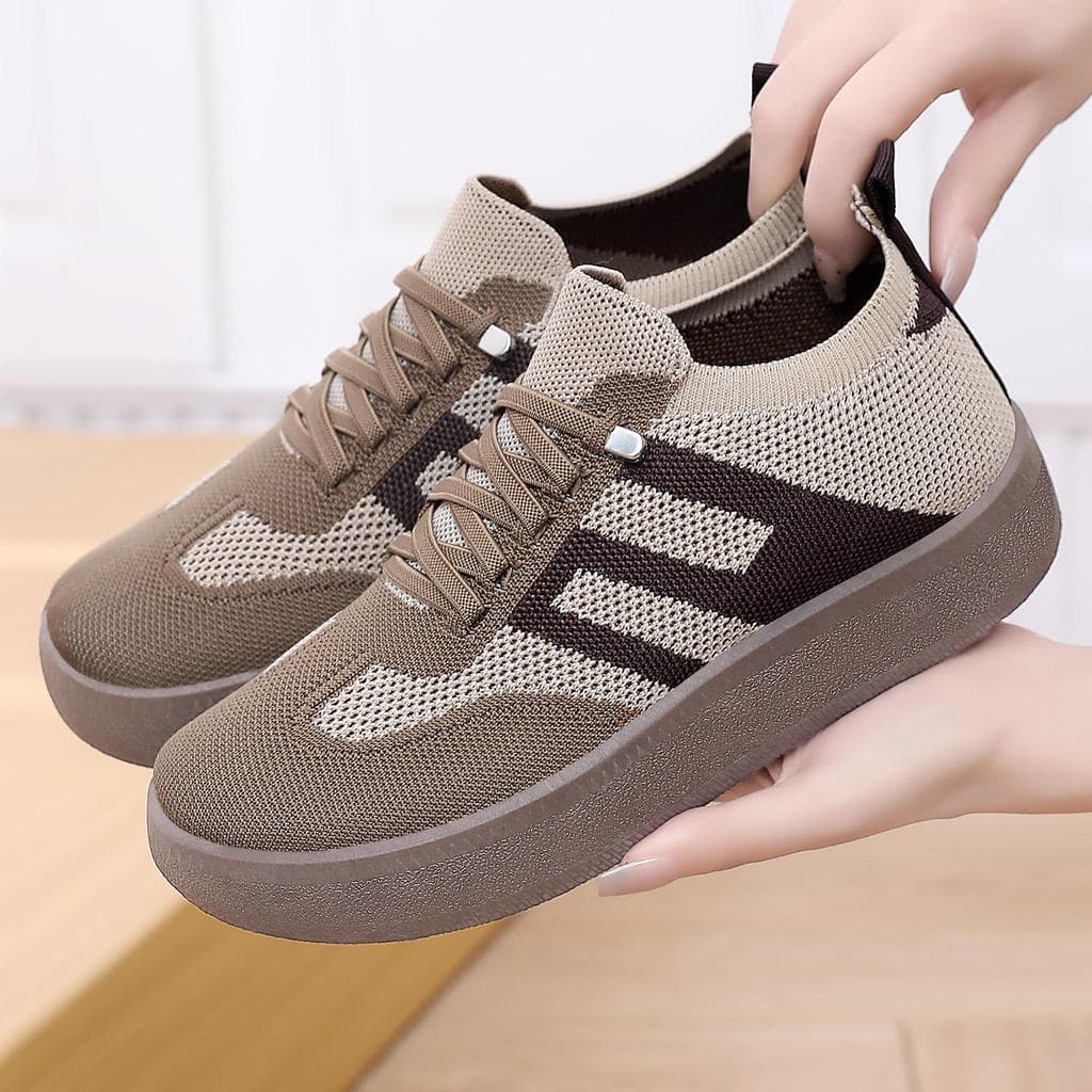 Sapatos femininos primavera outono novo estilo voando tecido alemão sapatos de treinamento antiderrapante respirável de