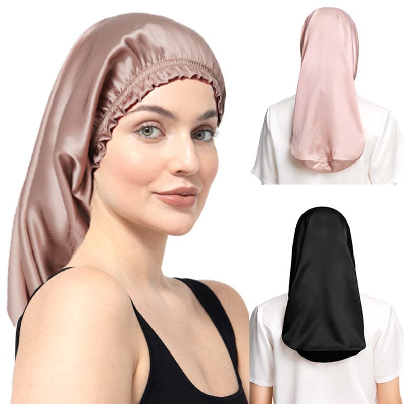 Boné Elástico De Cetim Com Borda Larga , Chapéu Para Cabelo Longo , Chapéus Dormir W