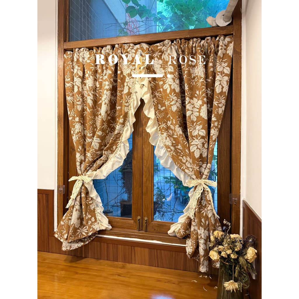 Francês americano Pastoral estilo Medieval Semi-Blackout impresso babados cortinas de quarto das crianças Anti-ultraviol