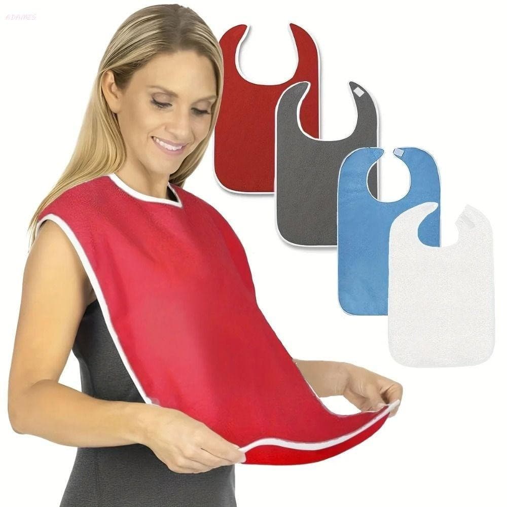Babadores Para Adultos ADAMES , Babador Ajustável Resistente A Manchas Idosos , Laváveis E Espessos Anti-Óleo