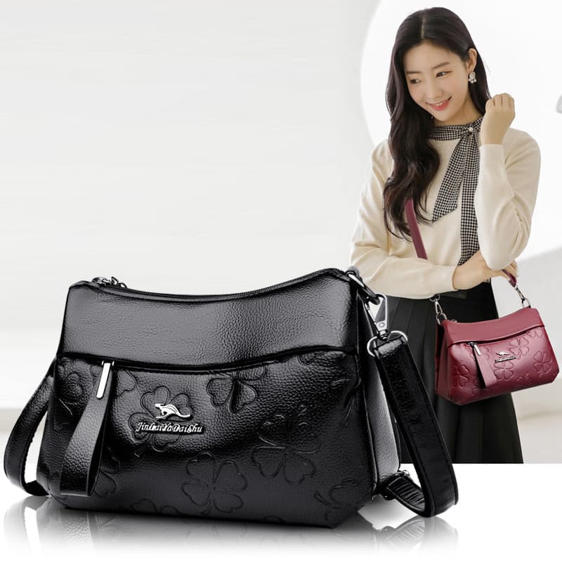Bolsa Transversal Feminina de Grande Capacidade em Couro PU, Bolsas de Ombro Impermeáveis para Meninas