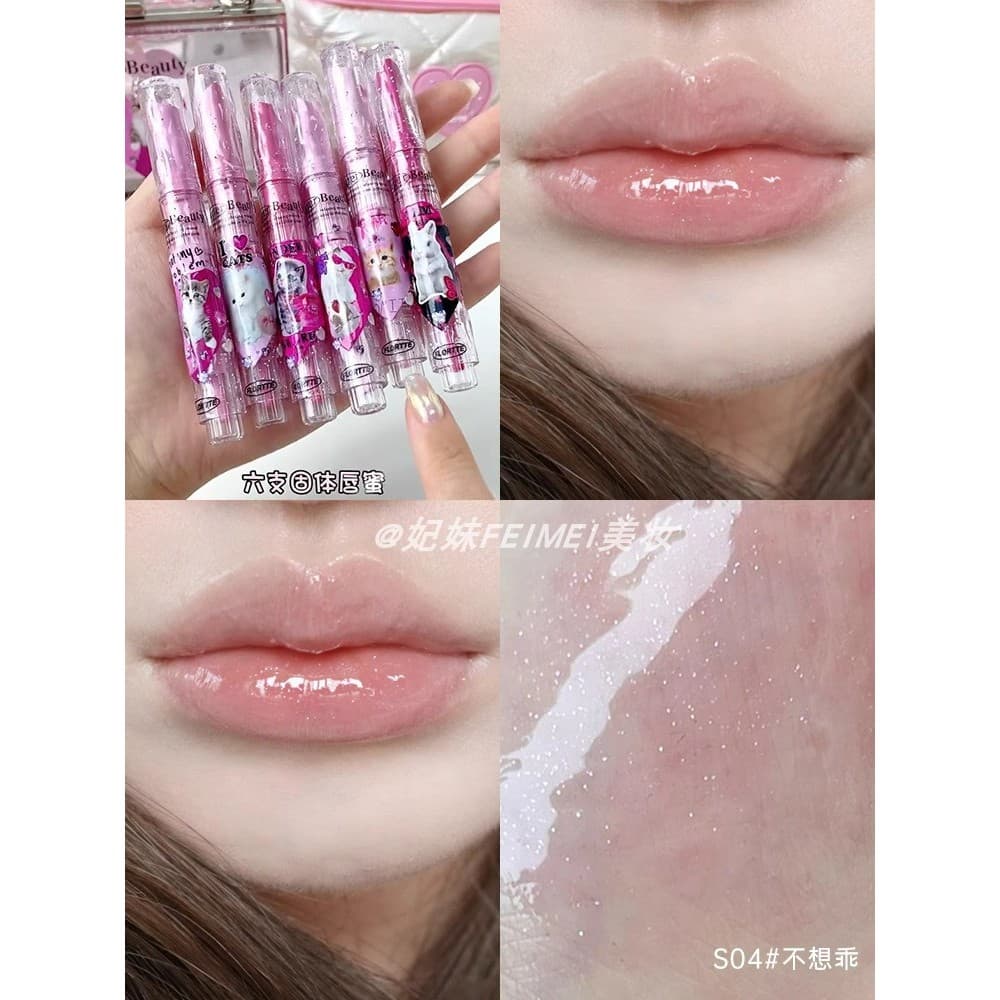 Querida Barbie Jelly Lip!Flor Lolia Weird Meria Sólido Brilho Labial Cinto Hidratante Piscando S05 Hakimi