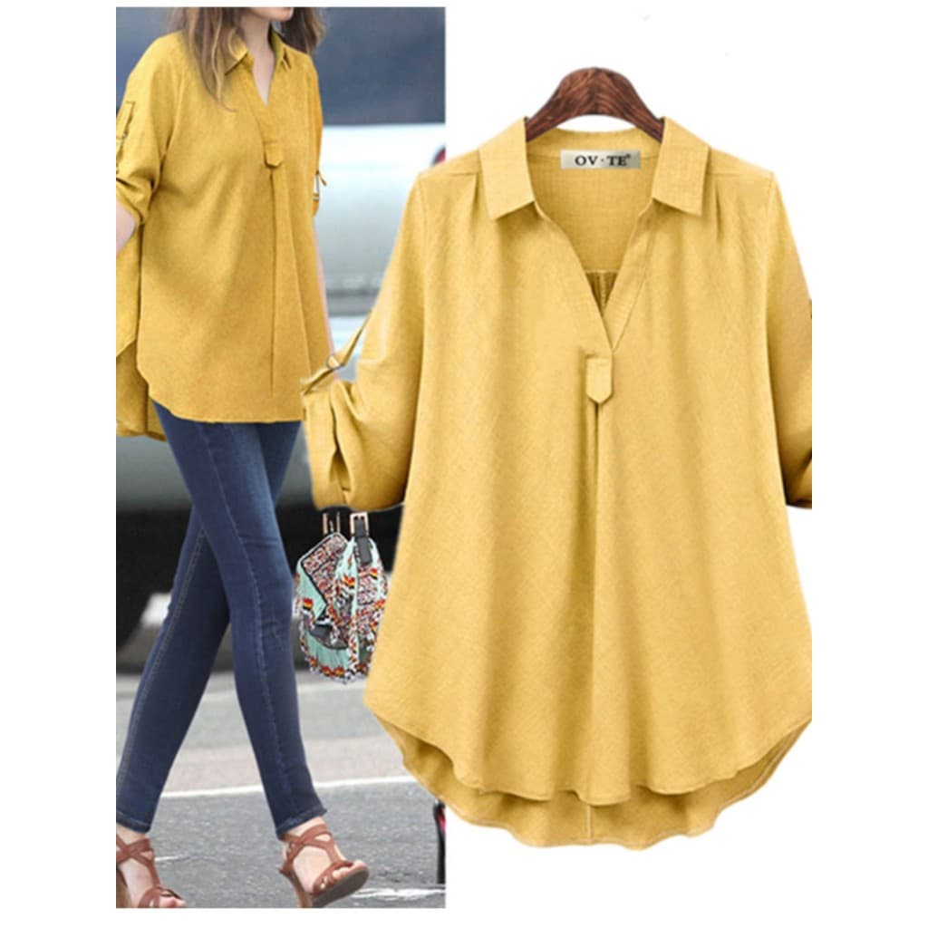 Europeu americano comércio exterior feminino primavera outono novo estilo camisa de tecido de duas cores tamanho grande