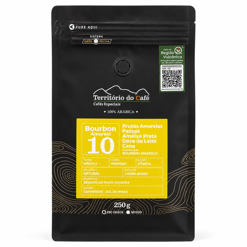Café Especial Bourbon Amarelo 10 250g 100% Arábica Frutas Amarelas Doce de Leite
