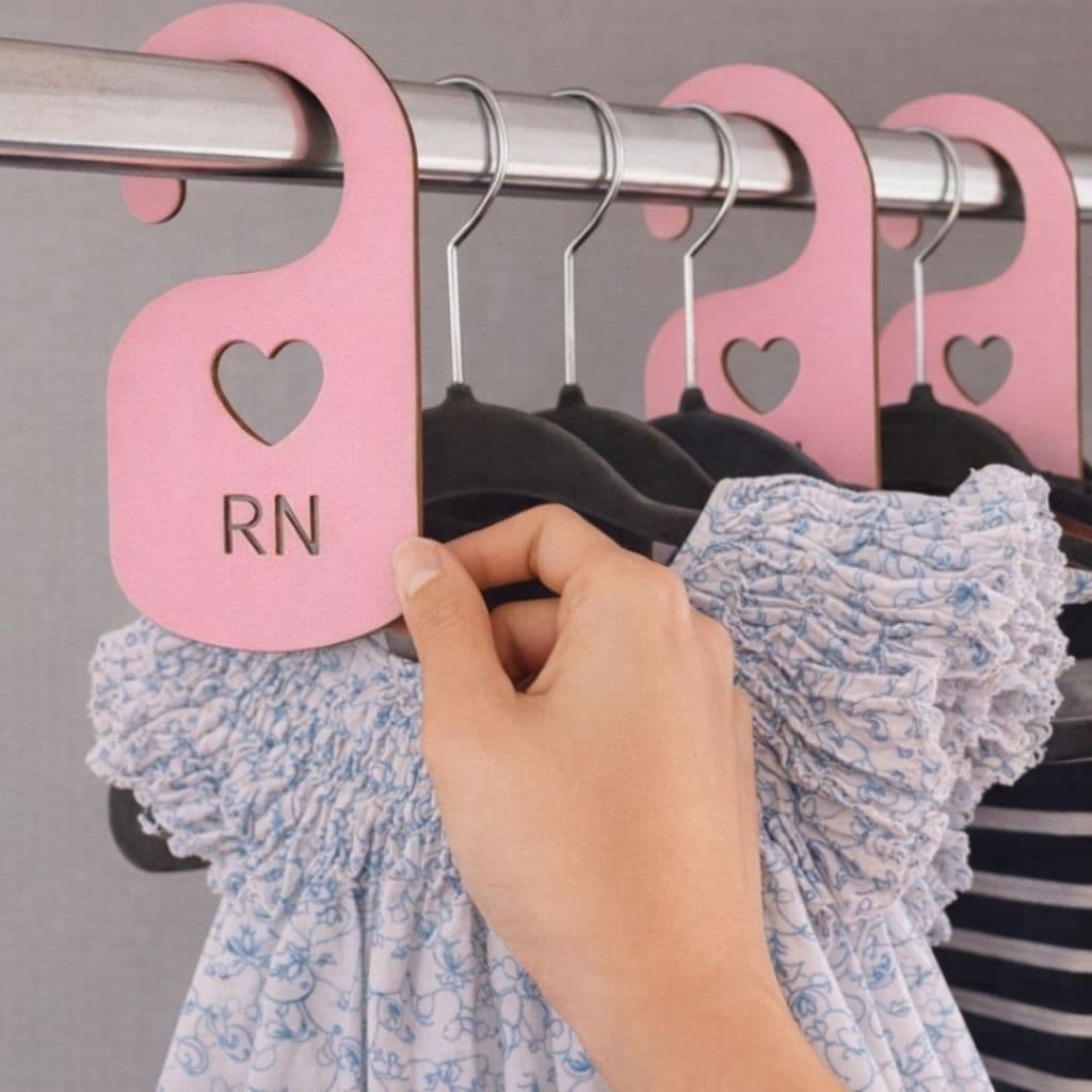 Separador E Organizador De Cabides Para Bebê Coração Rosa, Guarda Roupa Infantil, Decoração Quarto