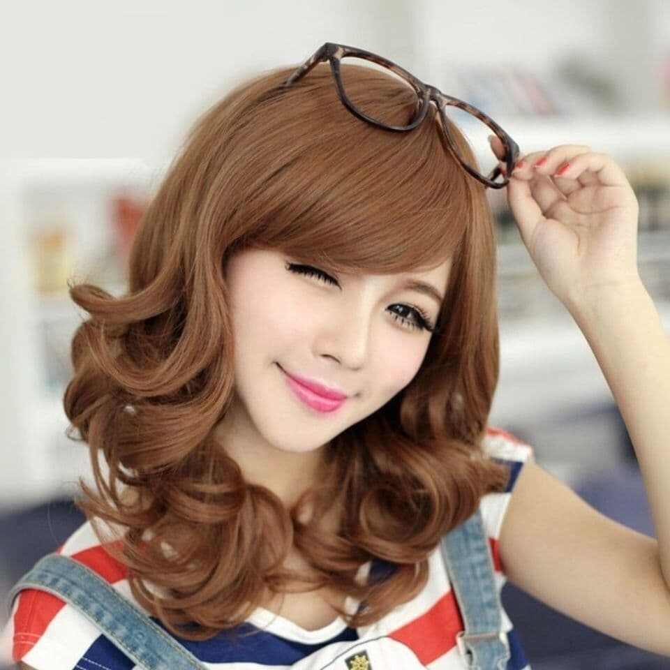 Peruca feminina de meia-idade idosos cabelo encaracolado mãe ondulado encaracolado conjunto completo Natural realista ar